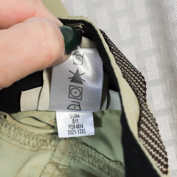 ExOfficio Size 14 green cargo multi-pocket belted travel/hiking pants - Picture 13 of 14